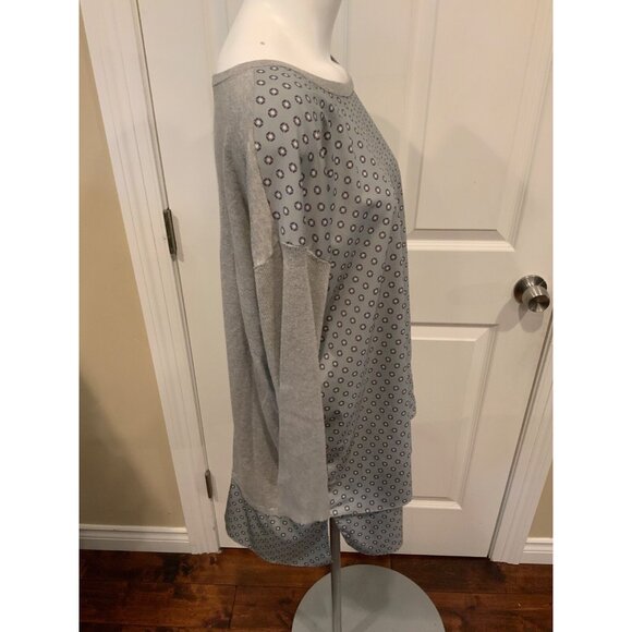 Lauren Ralph Lauren Gray & Blue Geometric Print Shirt Sweater, Size 1X - Picture 4 of 7